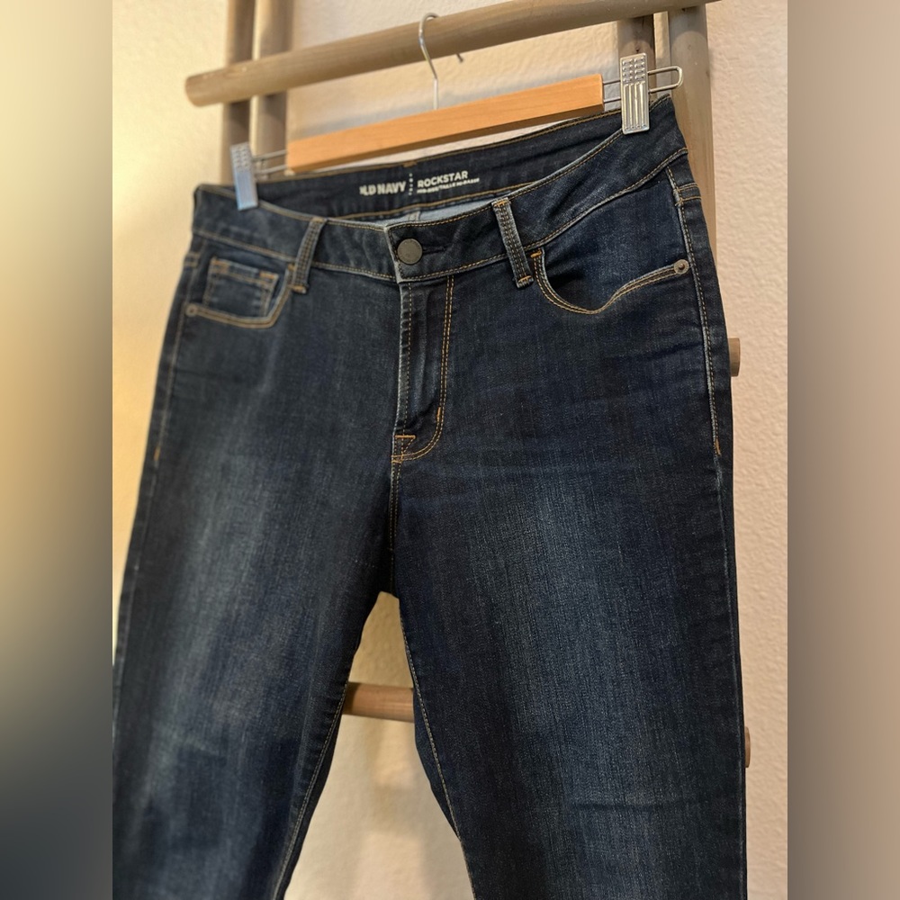 OLD NAVY Rockstar Mid- Rise Size 8 Dark Wash Skinny Ankle Jeans